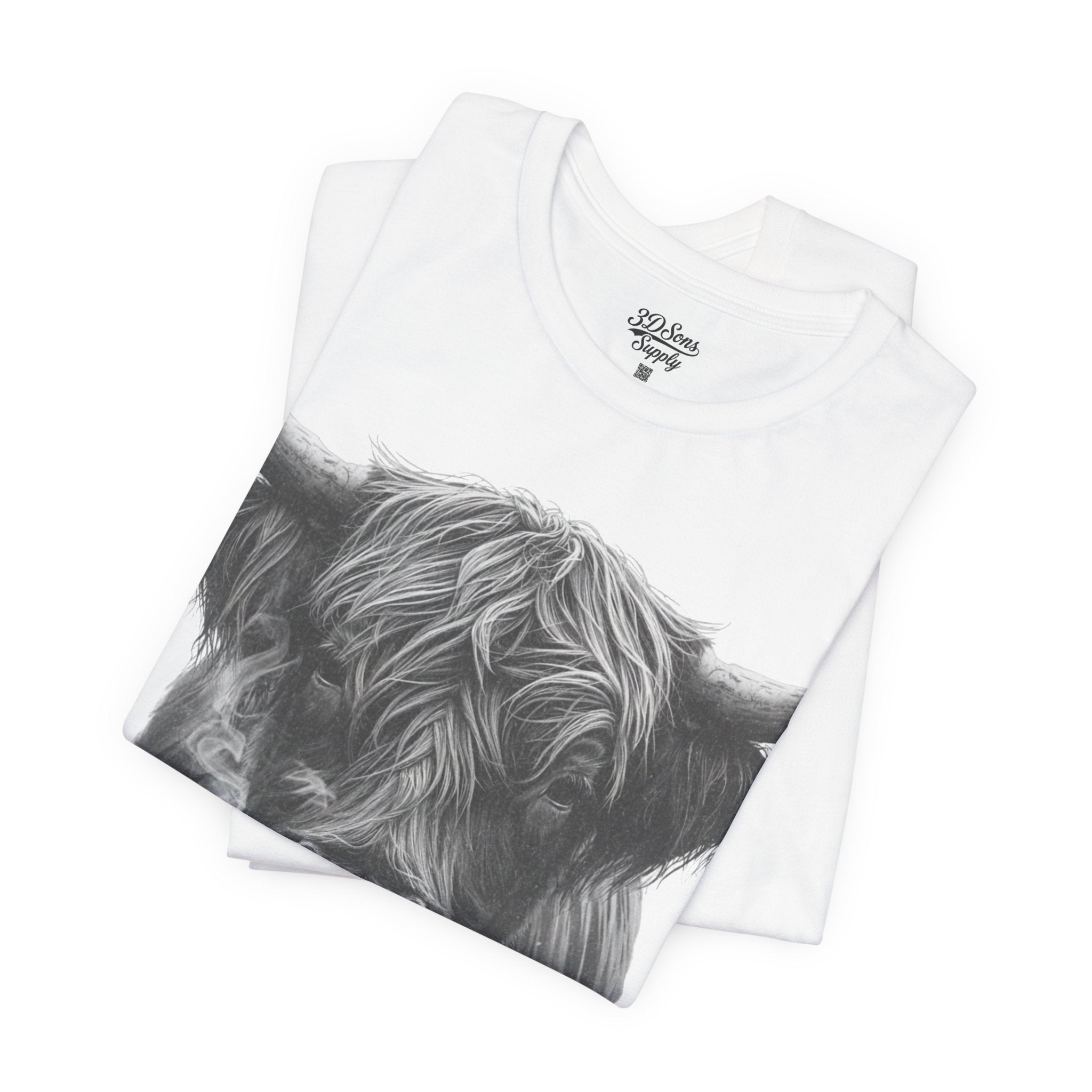 Highland Cow Smoking Tee — Vintage Highland Cattle Graphic T-Shirt