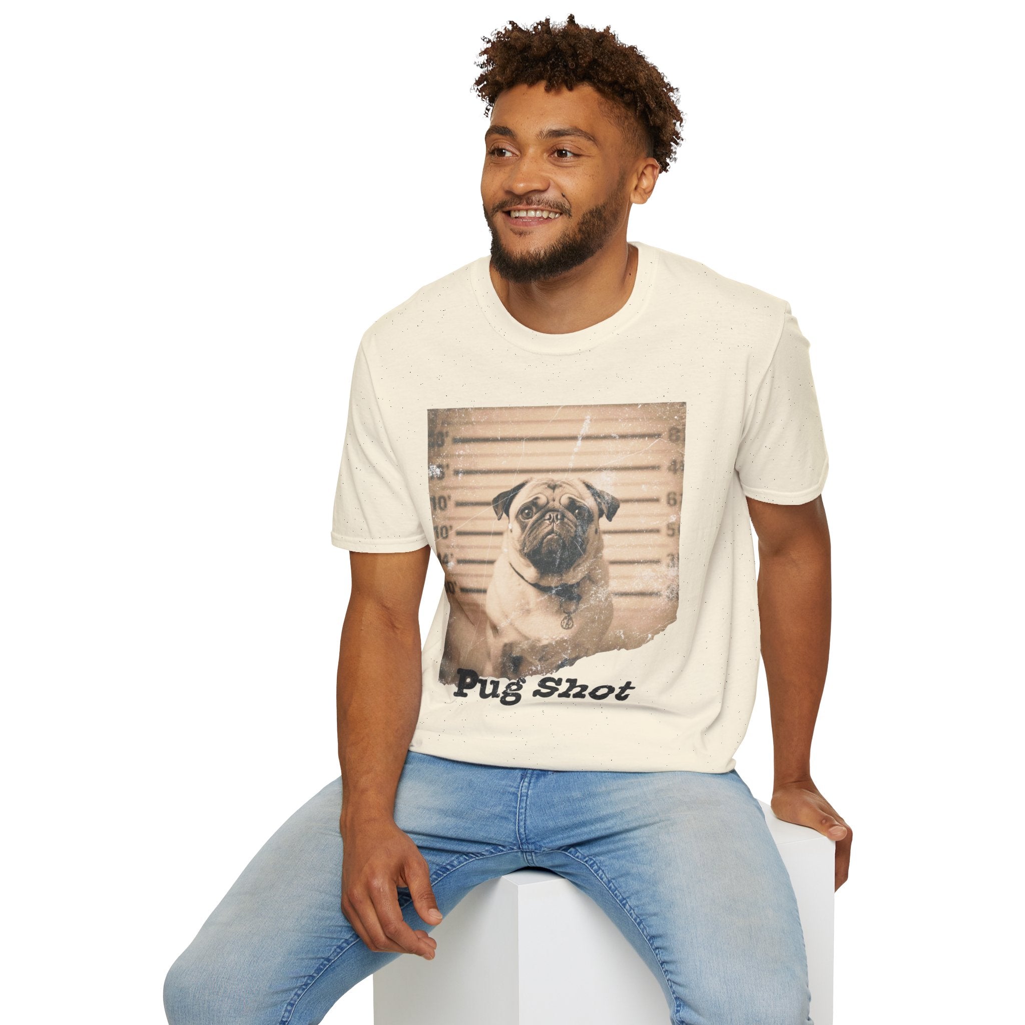 Pug Shot T-Shirt — Funny Pug Police Lineup Tee