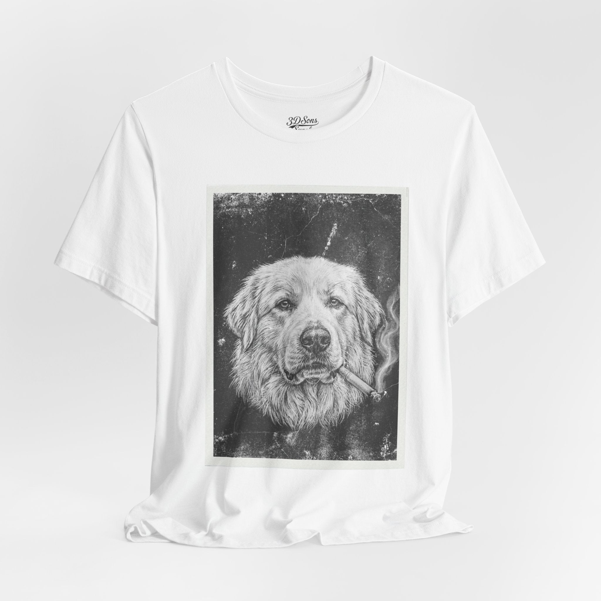 Great Pyrenees Smoke Photo Tee — Vintage Pup Graphic T-Shirt