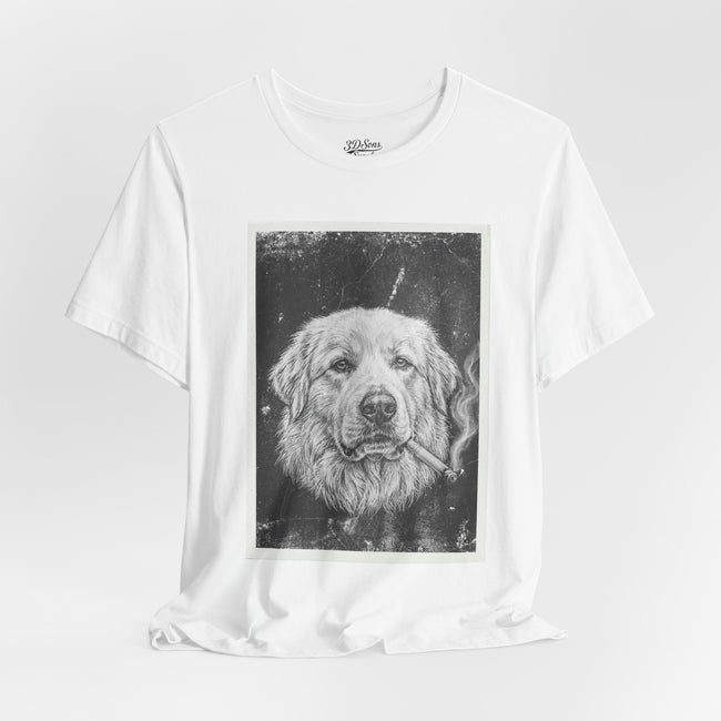 Great Pyrenees Smoke Photo Tee — Vintage Pup Graphic T-Shirt