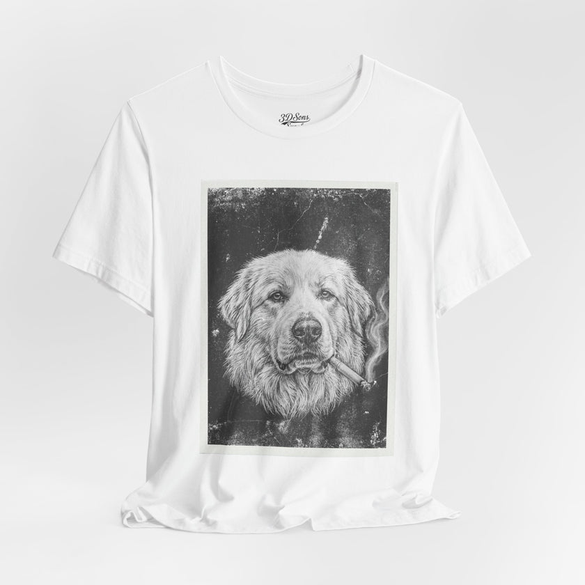 Great Pyrenees Smoke Photo Tee — Vintage Pup Graphic T-Shirt