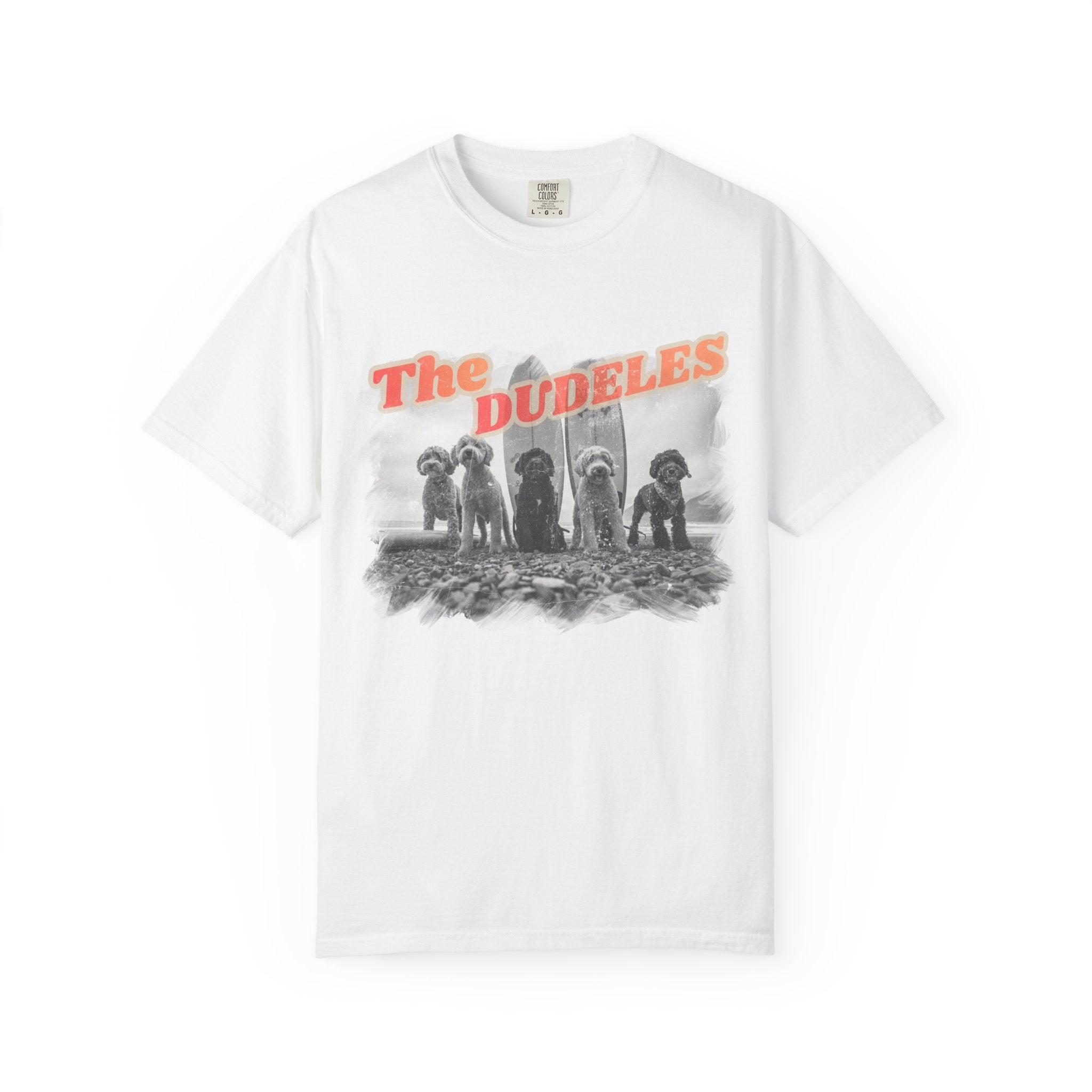 The Dudeles Dog Surfer T-Shirt | Doodle Breed Surfing Design