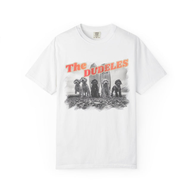 The Dudeles Dog Surfer T-Shirt | Doodle Breed Surfing Design