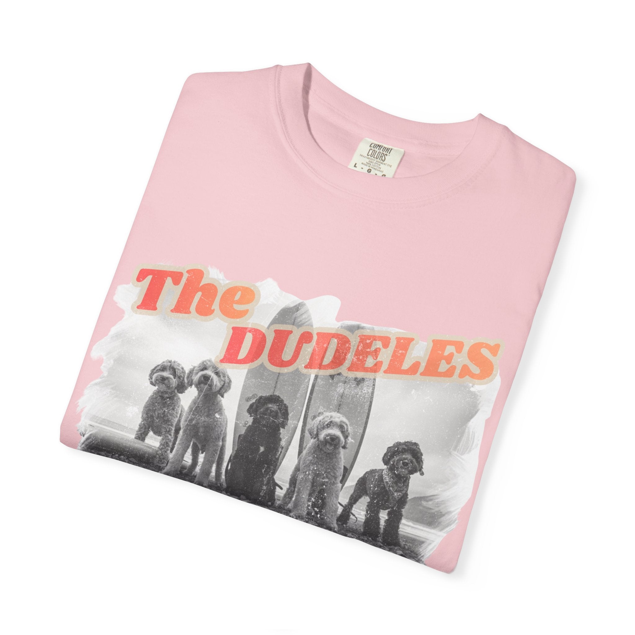 The Dudeles Dog Surfer T-Shirt | Doodle Breed Surfing Design