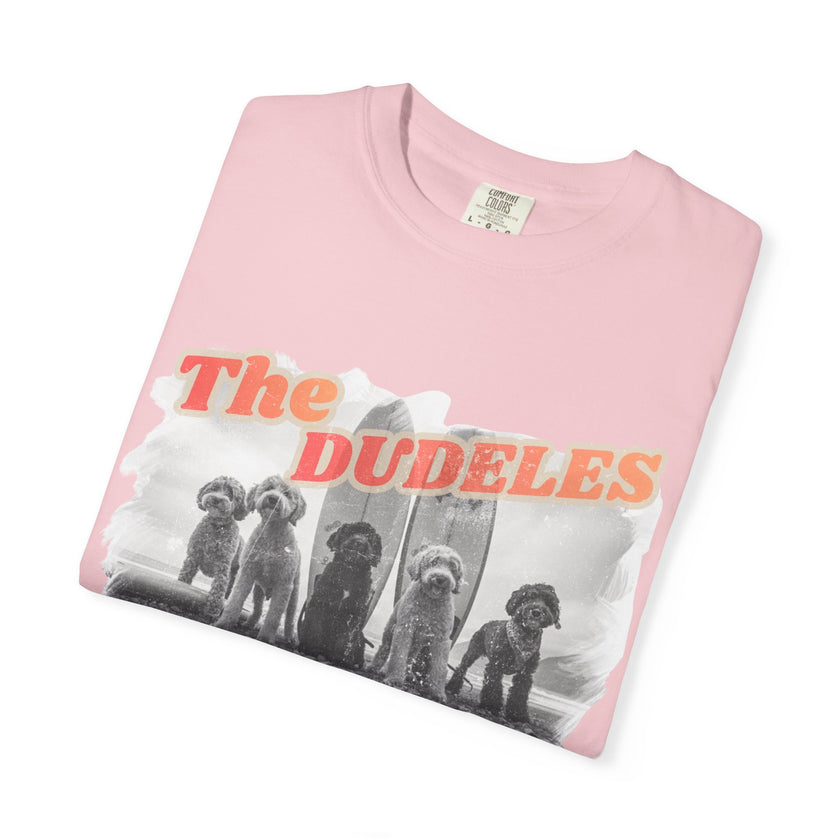 The Dudeles Dog Surfer T-Shirt | Doodle Breed Surfing Design