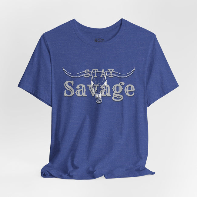 Stay Savage Longhorn Tee - Vintage Texas Skull T-Shirt