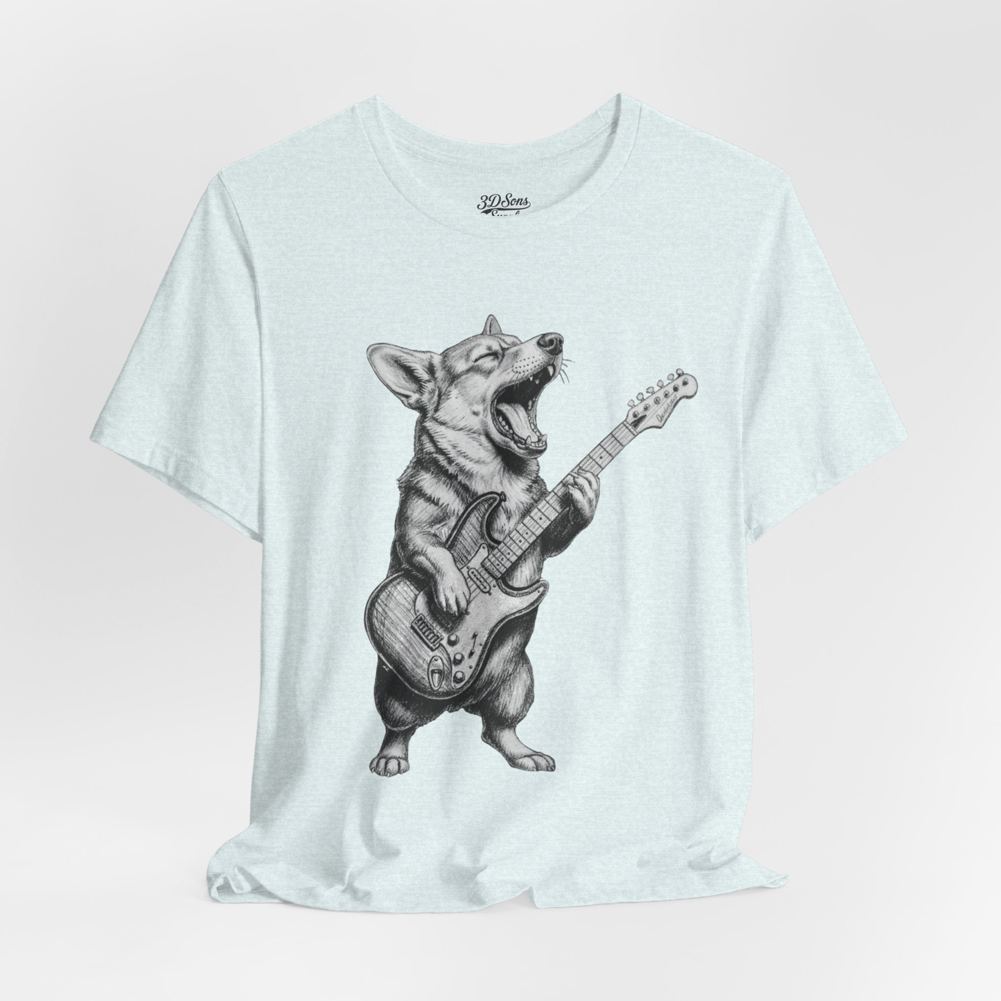 Corgi Rockstar T‑Shirt — Guitar Playing Dog Graphic Tee