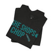 She Shops I Chop Couples T‑Shirt — Funny Husband Wife Gift
