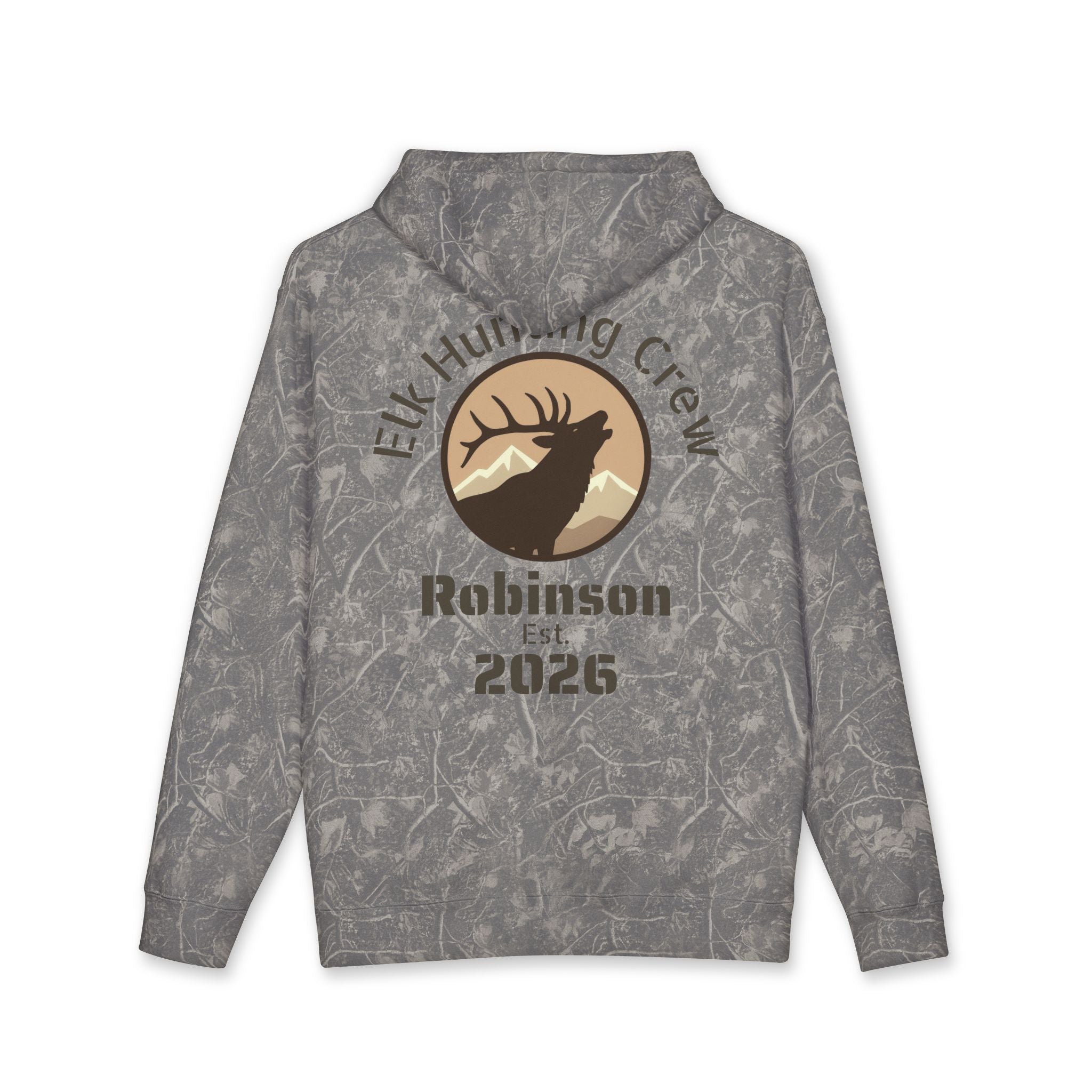 Personalized Elk Hunting Crew Hoodie — Personal Elk Silhouette Pullover