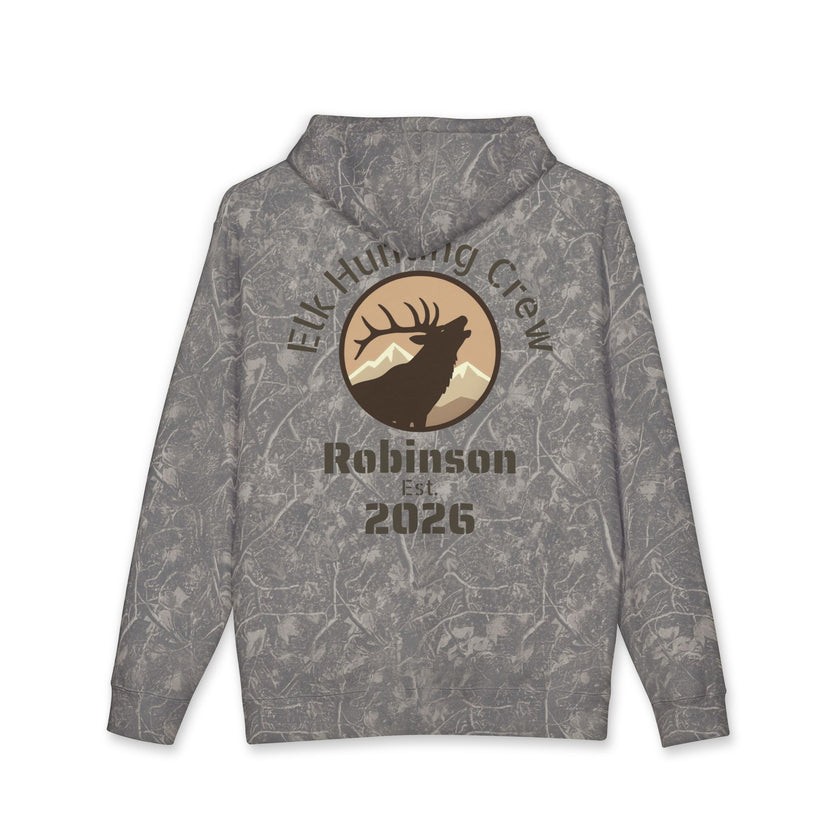 Personalized Elk Hunting Crew Hoodie — Personal Elk Silhouette Pullover