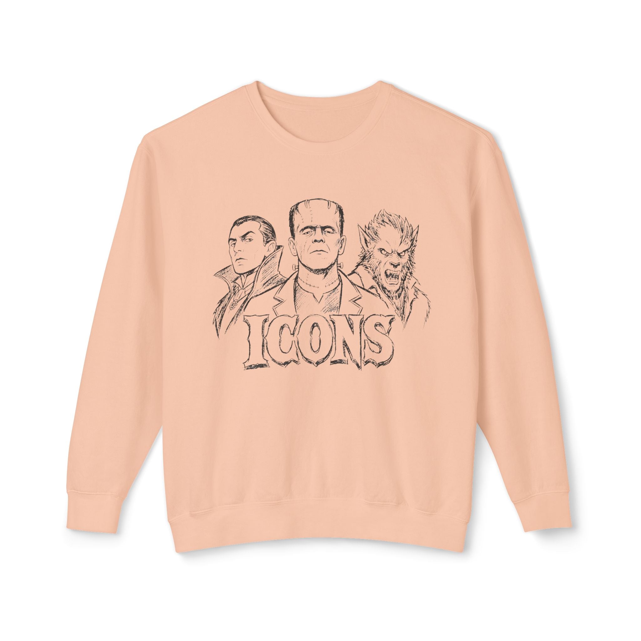 Classic Monster Icons Sweatshirt | Frankenstein Dracula Wolfman Crewneck