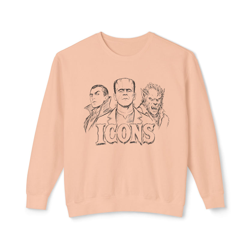 Classic Monster Icons Sweatshirt | Frankenstein Dracula Wolfman Crewneck