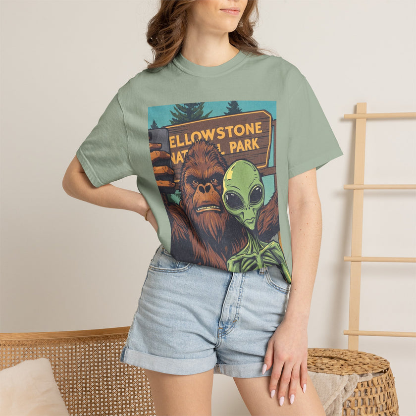 Alien & Bigfoot Yellowstone T-Shirt