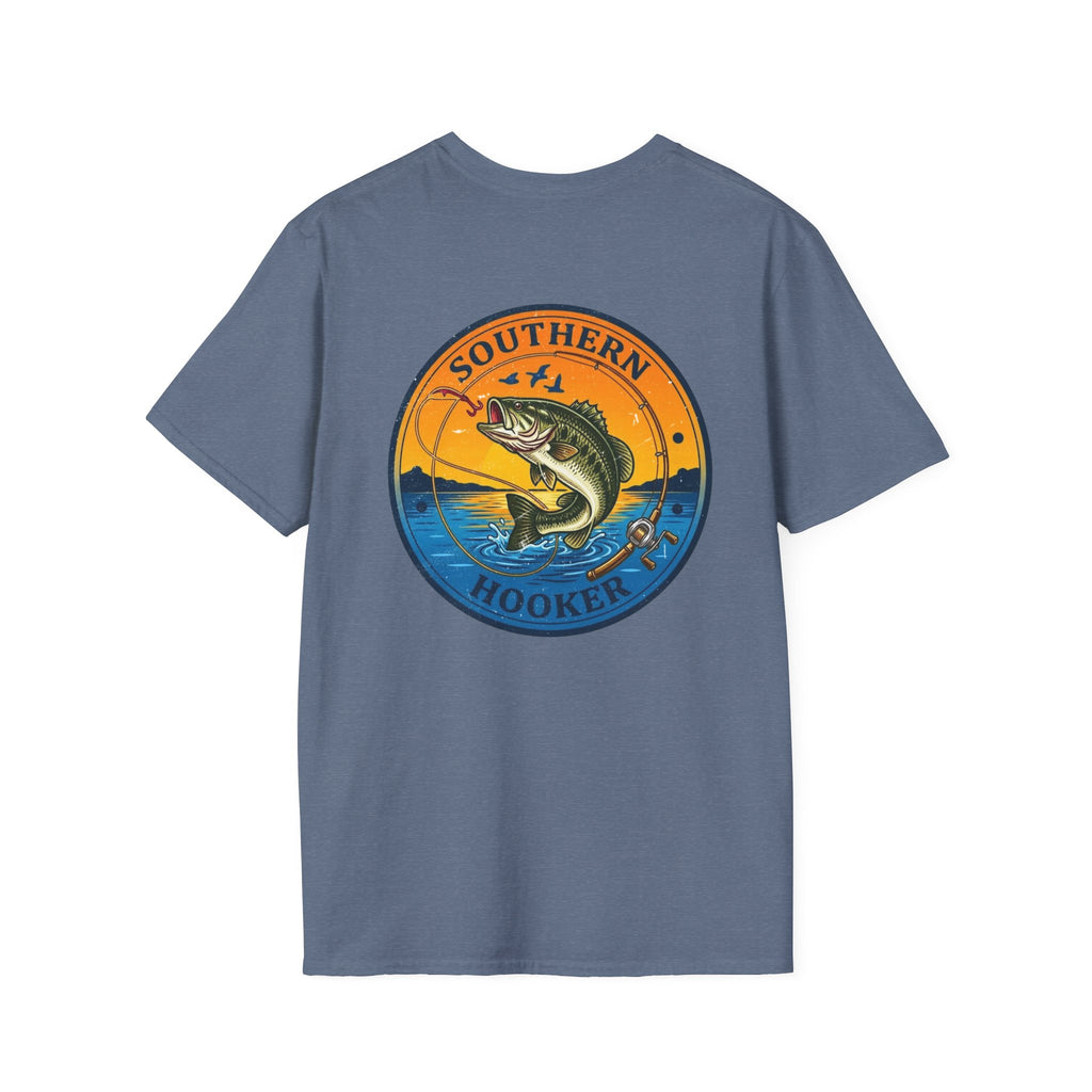 Southern Hooker Fish Graphic T-Shirt | Bass Fishing Retro Logo