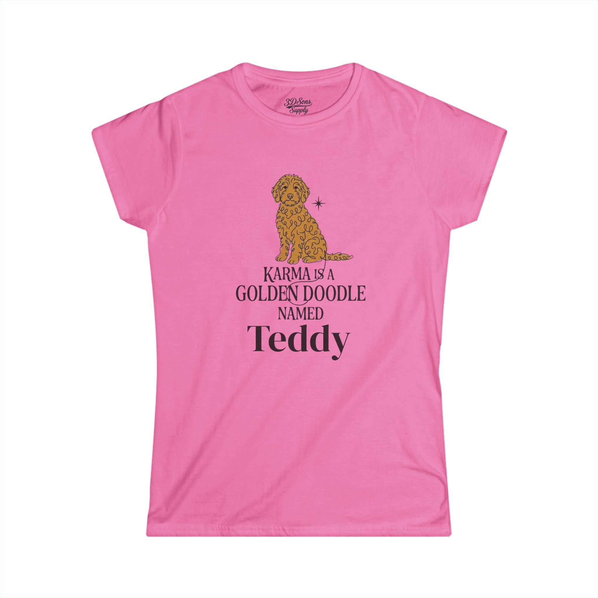 Personalized Karma Golden Doodle Name Tee | Mid Century Dog Shirt