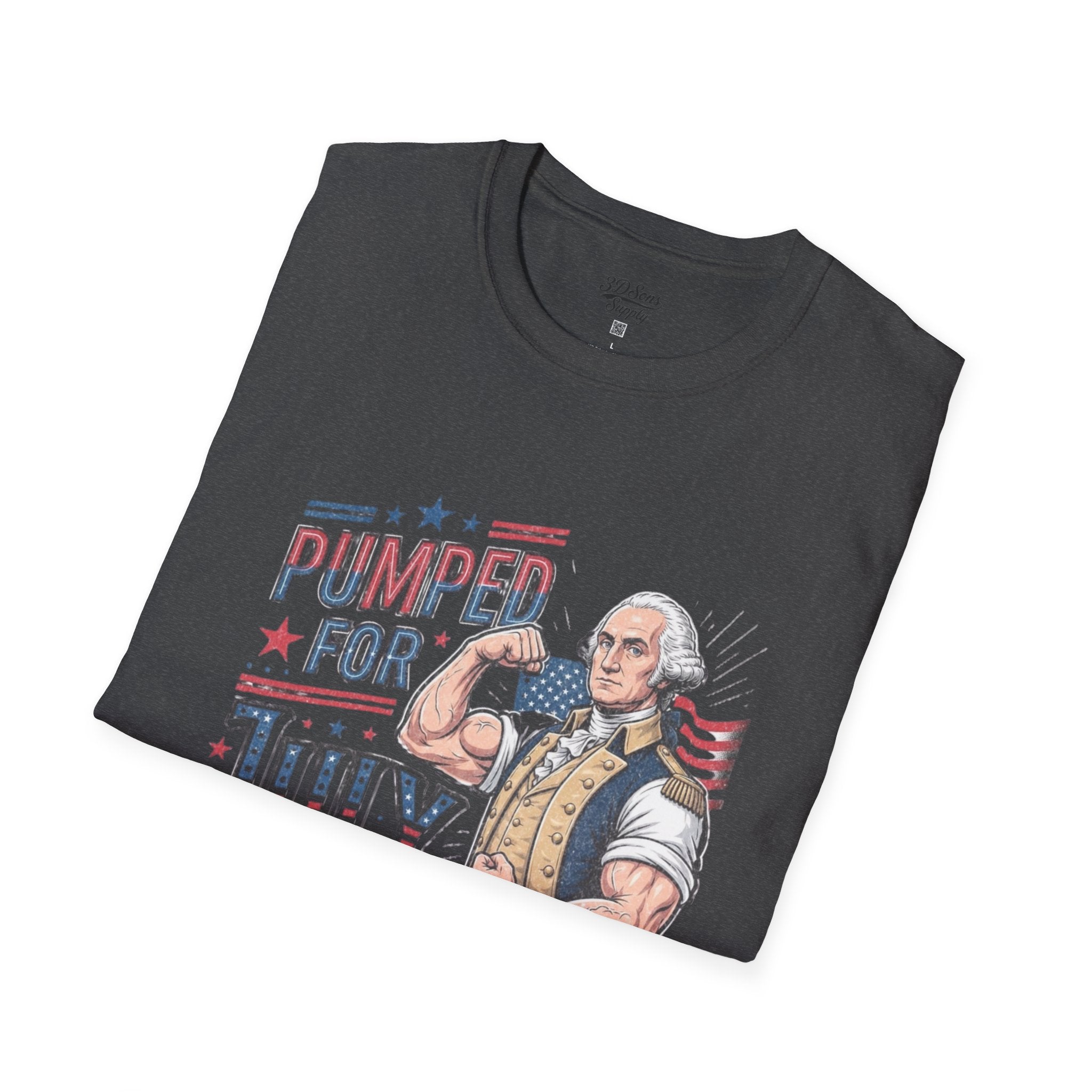Pumped for July 4th George Washington T-Shirt | Funny Patriotic Tee