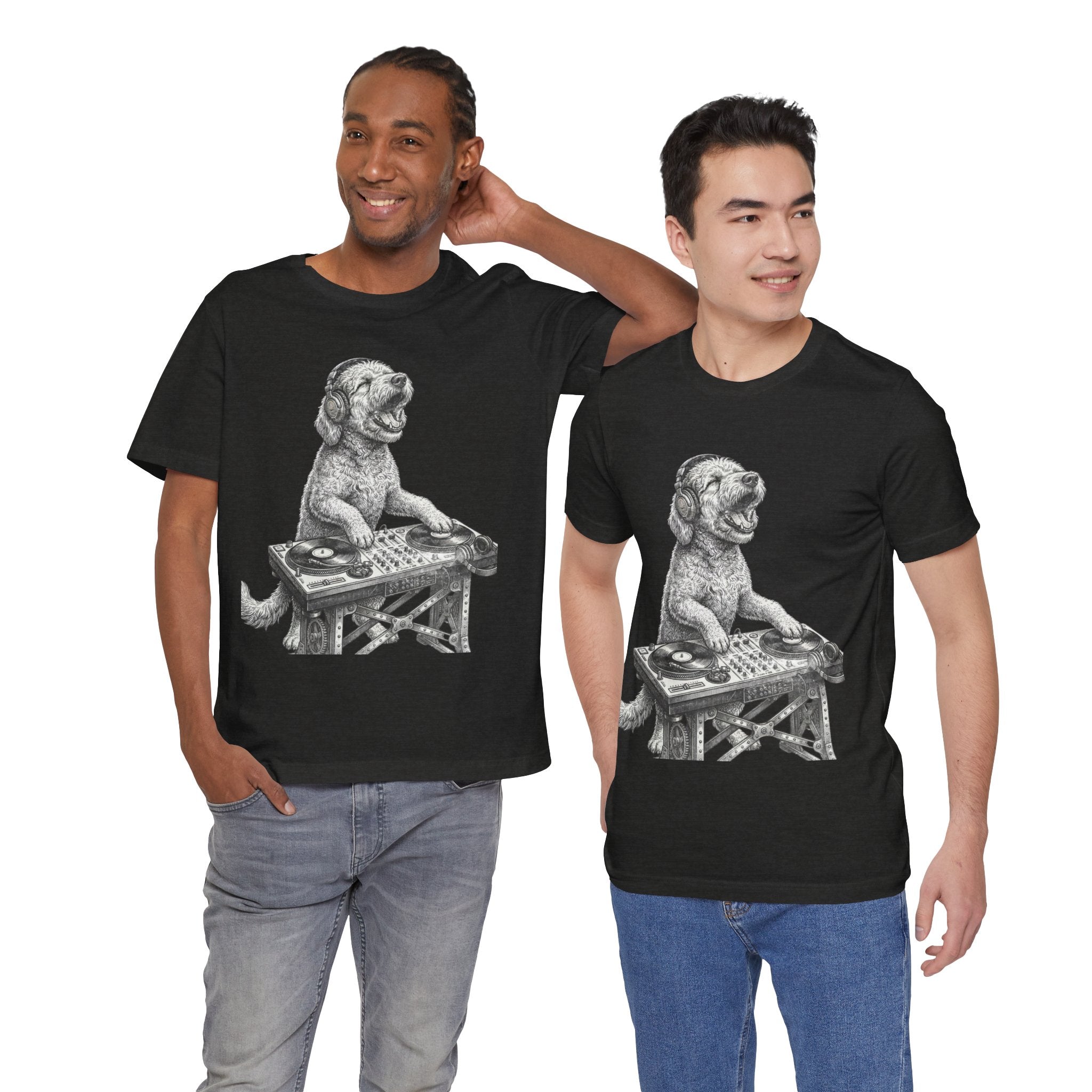 DJ Doodle T‑Shirt — Vintage Turntable Puppy Graphic Tee