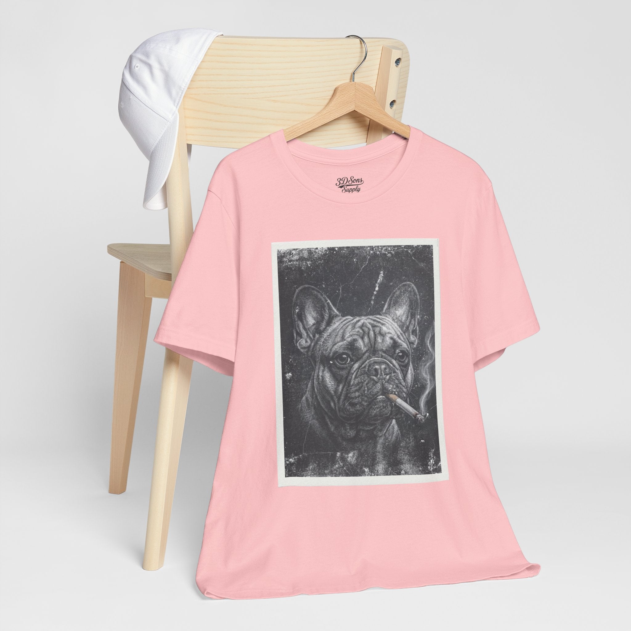 French Bulldog Smoking Graphic Tee — Retro Smoky Dog Art T-Shirt