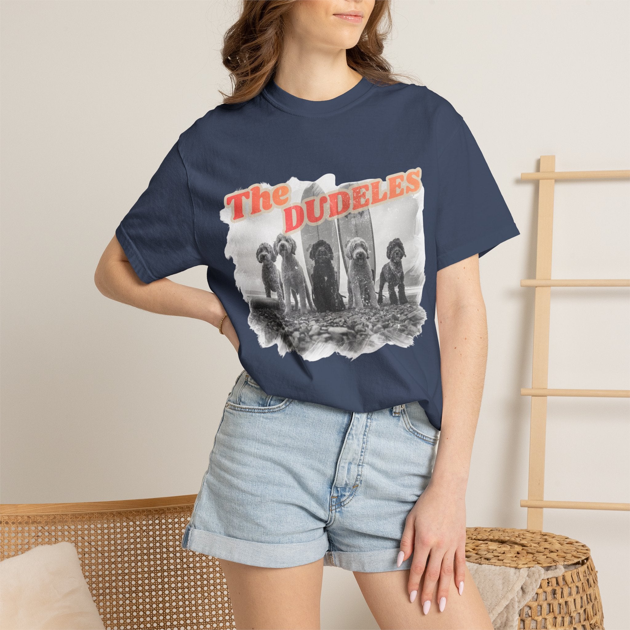 The Dudeles Dog Surfer T-Shirt | Doodle Breed Surfing Design