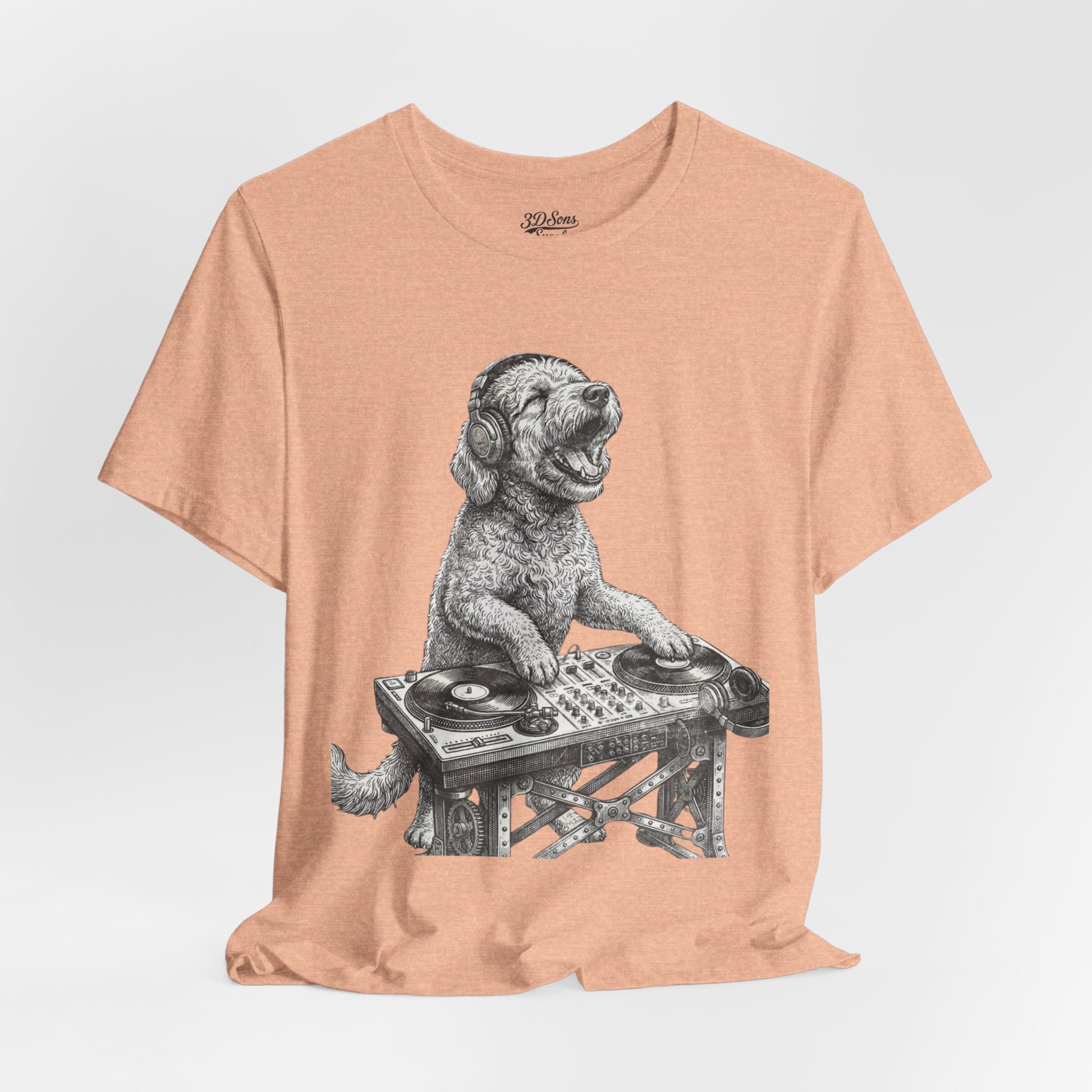 DJ Doodle T‑Shirt — Vintage Turntable Puppy Graphic Tee