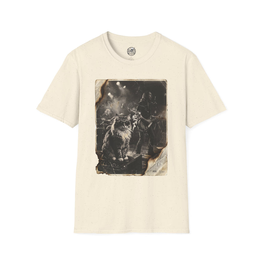 Vintage Rockstar Cat T-Shirt | Retro Rock Art Graphic Tee – 3D Sons Supply Co