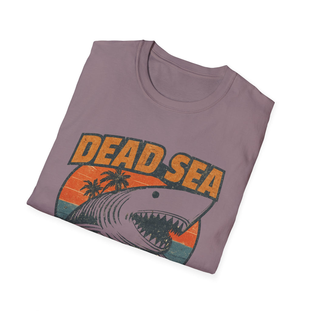 Dead Sea Surf shark graphic Tee Shirt, Summer Vintage Surf Palm Sunset