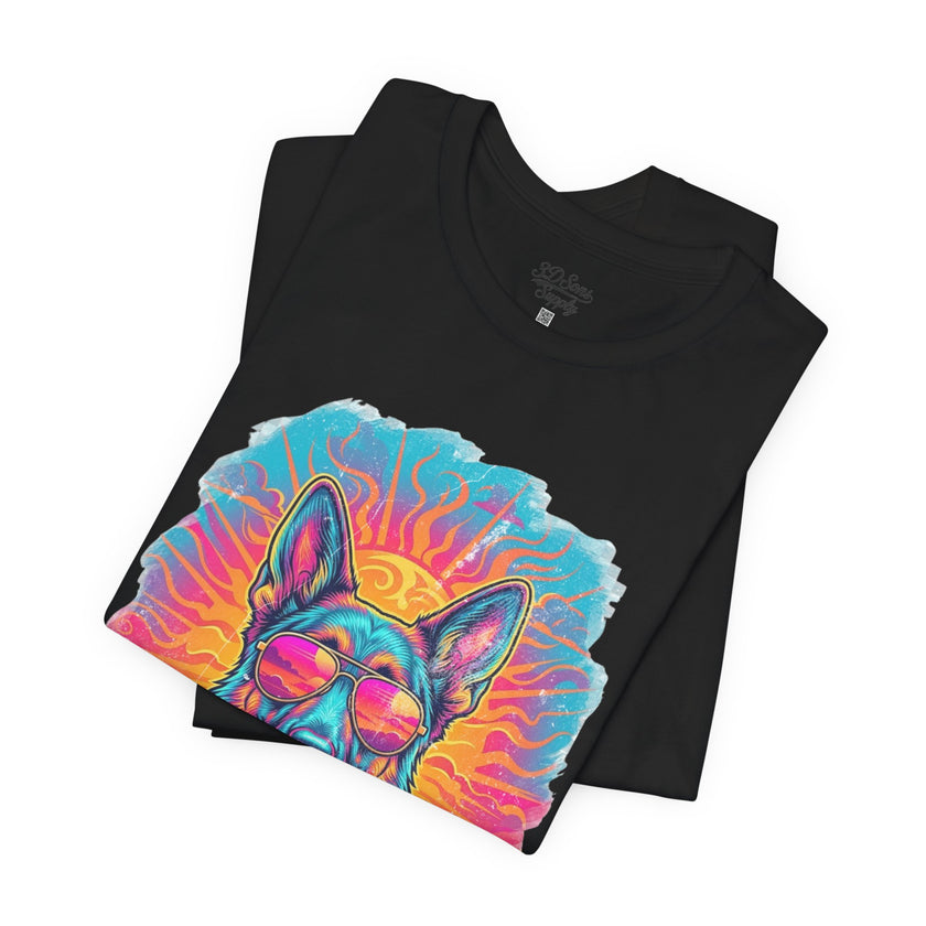 German Shepherd Retro 90s Vice City Tee