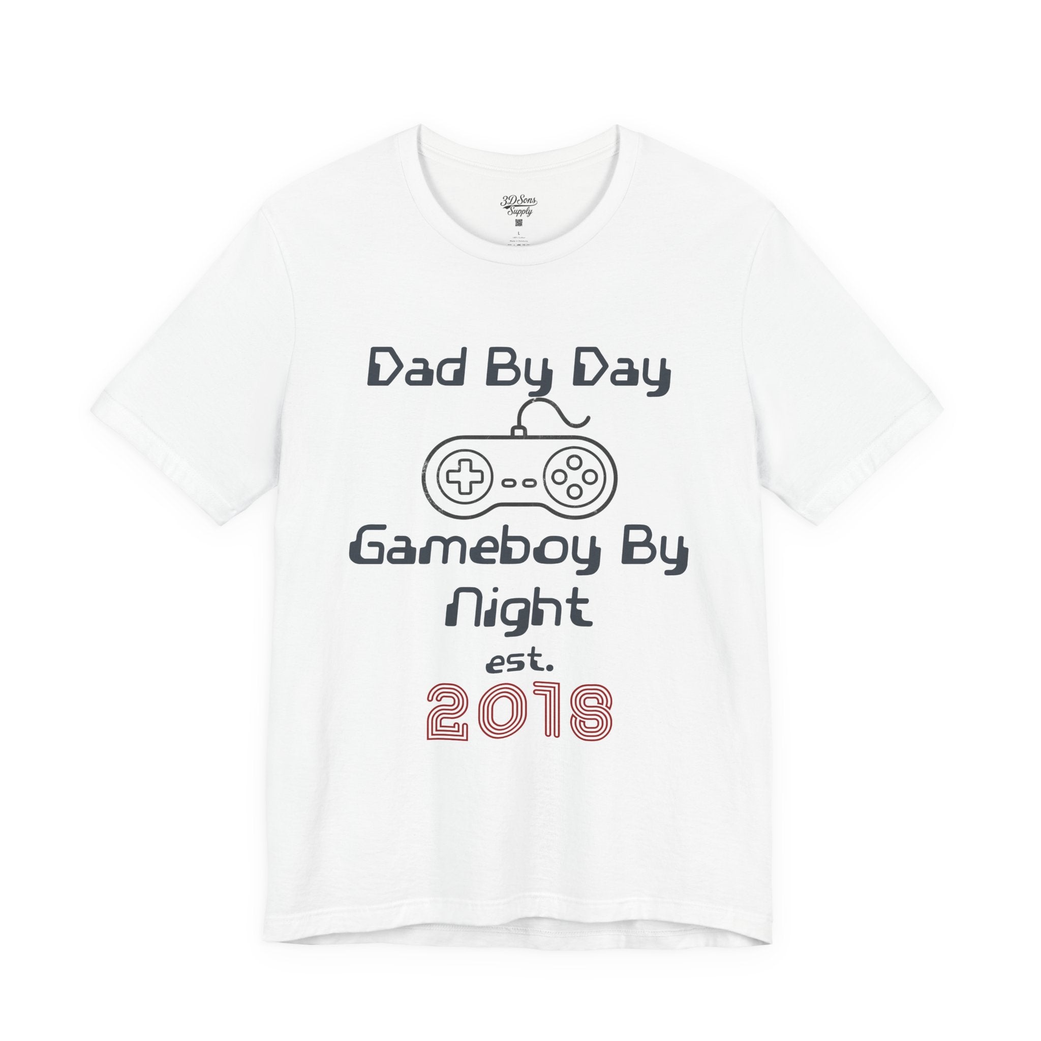 Personalized Dad By Day Gamer By Night T-Shirt,  90's Retro Controller Tee