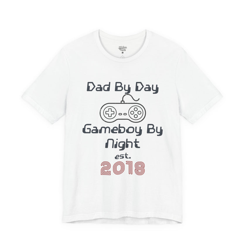 Personalized Dad By Day Gamer By Night T-Shirt,  90's Retro Controller Tee