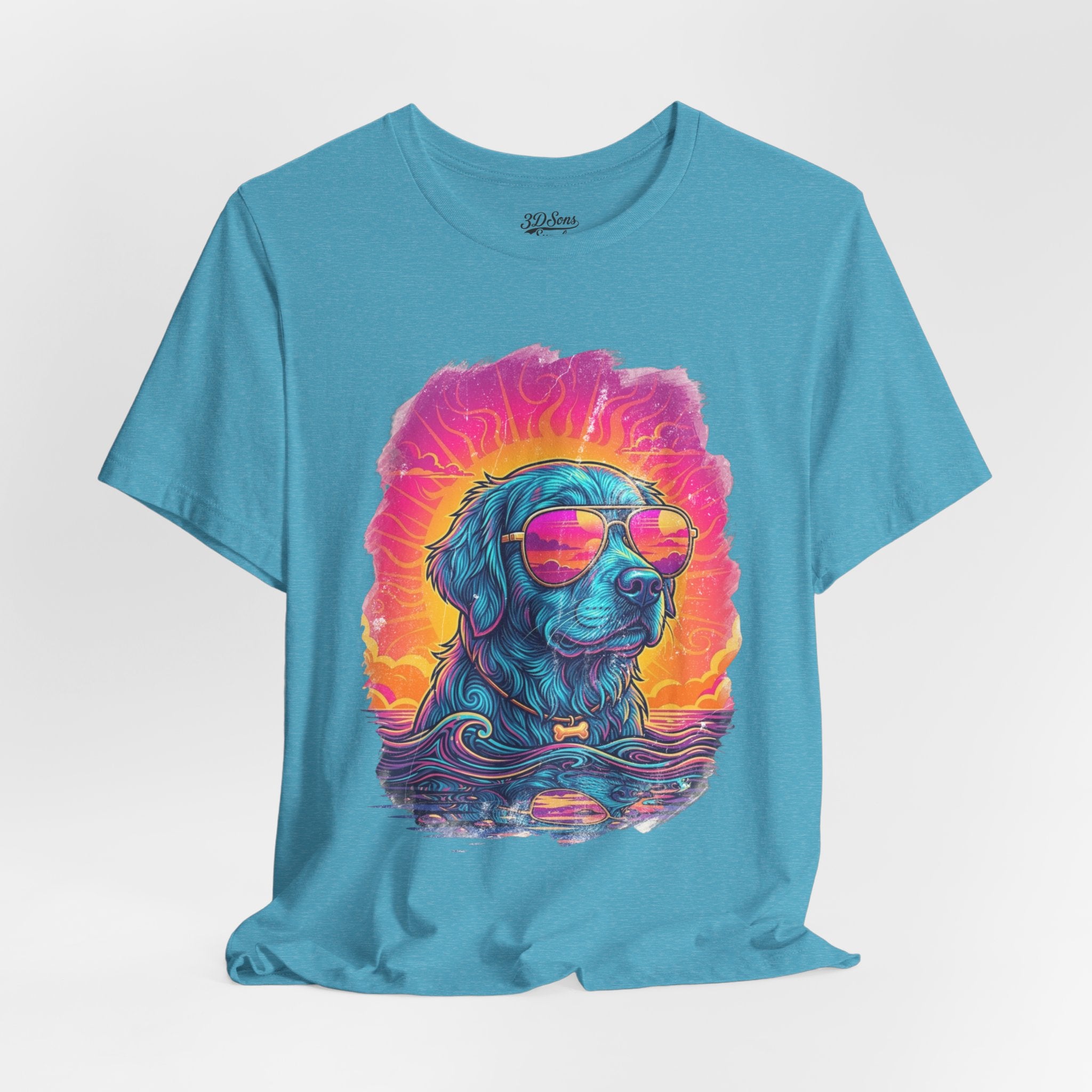Golden Retriever Retro 90s Tee — Vice City Pet Graphic T-Shirt