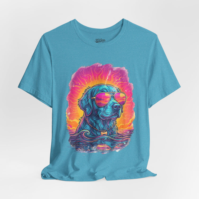 Golden Retriever Retro 90s Tee — Vice City Pet Graphic T-Shirt