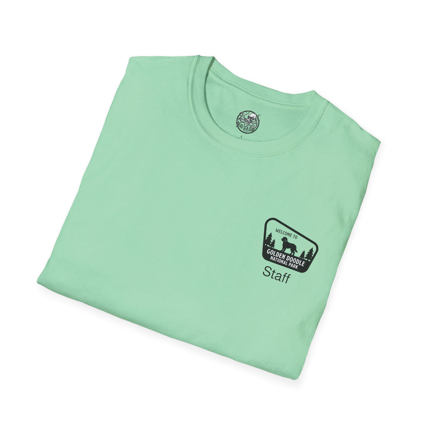 Golden Doodle National Park Staff T-Shirt | Retro Dog Lover Tee – 3D Sons Supply Co