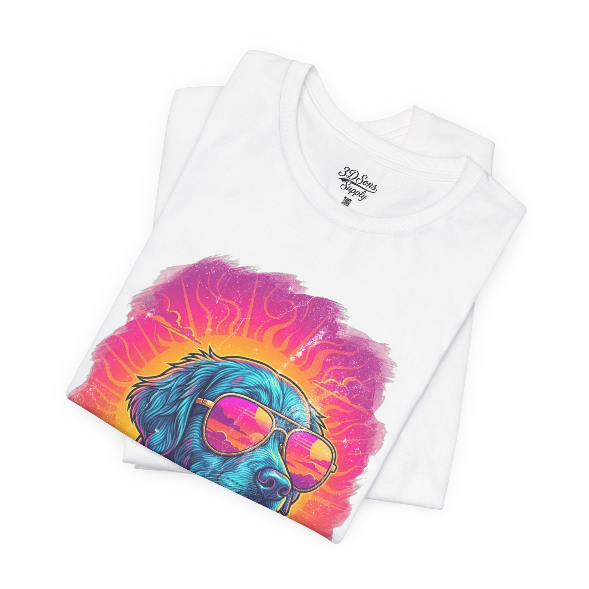 Golden Retriever Retro 90s Tee — Vice City Pet Graphic T-Shirt