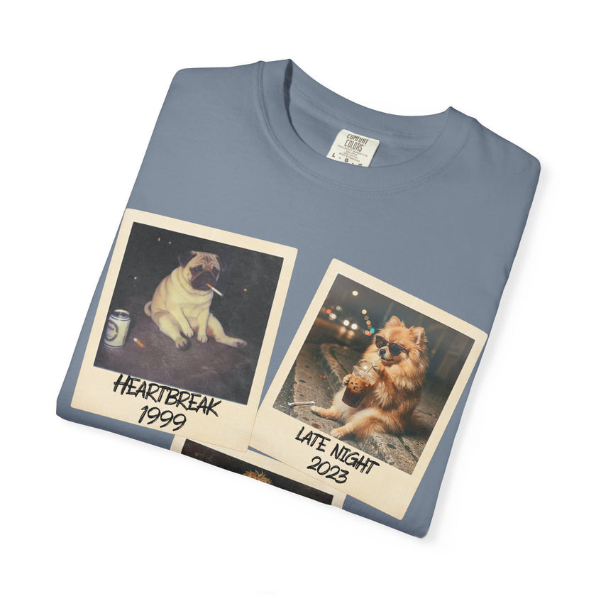 Personalized Polaroid Photo Tee — Custom 3 Image & Text Options