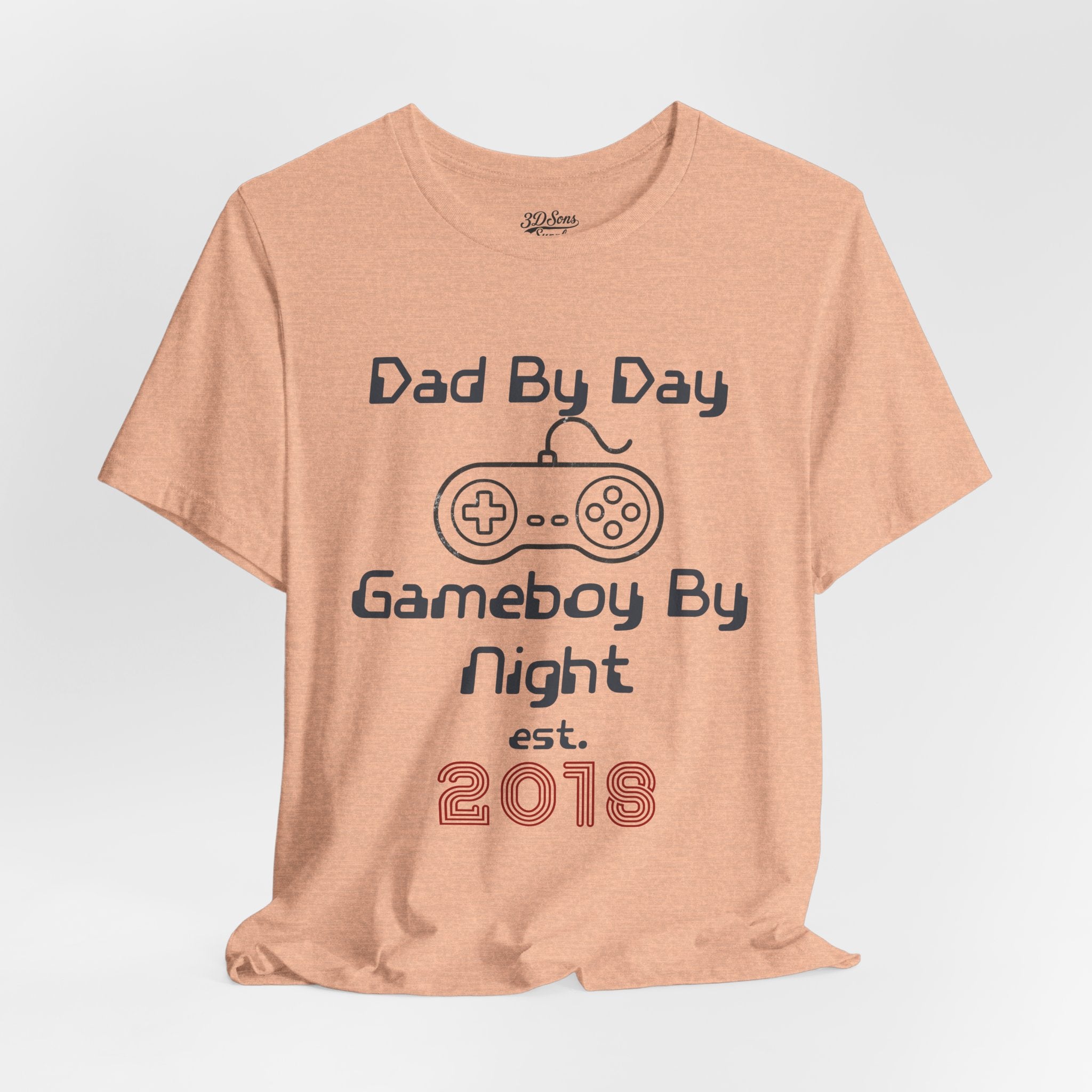 Personalized Dad By Day Gamer By Night T-Shirt,  90's Retro Controller Tee