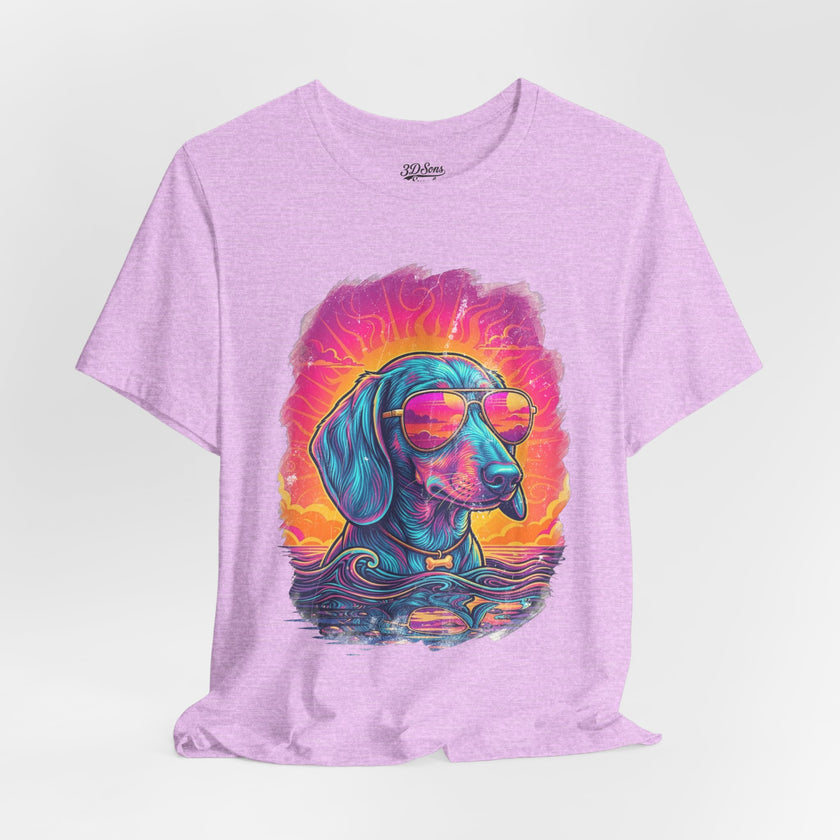 Dachshund Vice City Retro Tee 90's style