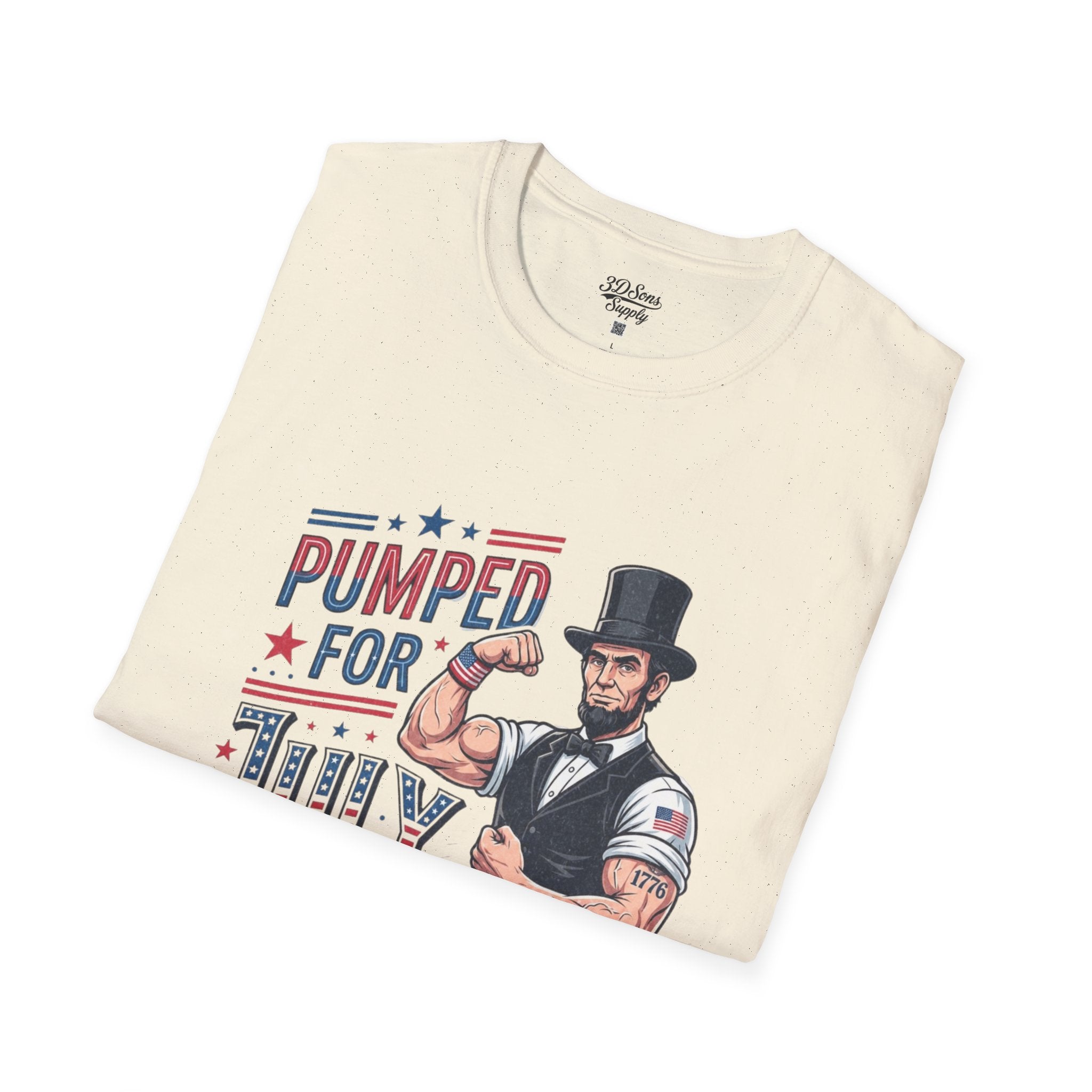 Pumped for July 4th Abraham Lincoln T-Shirt | Funny Patriotic Tee