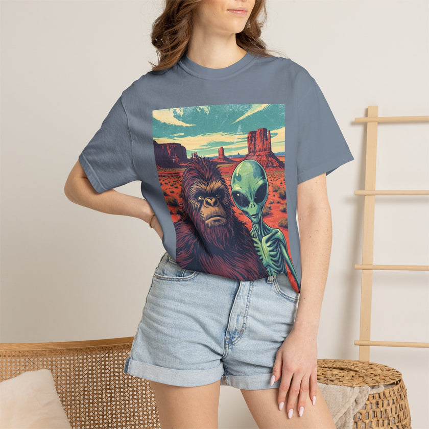 Alien & Bigfoot Monument Park T-Shirt