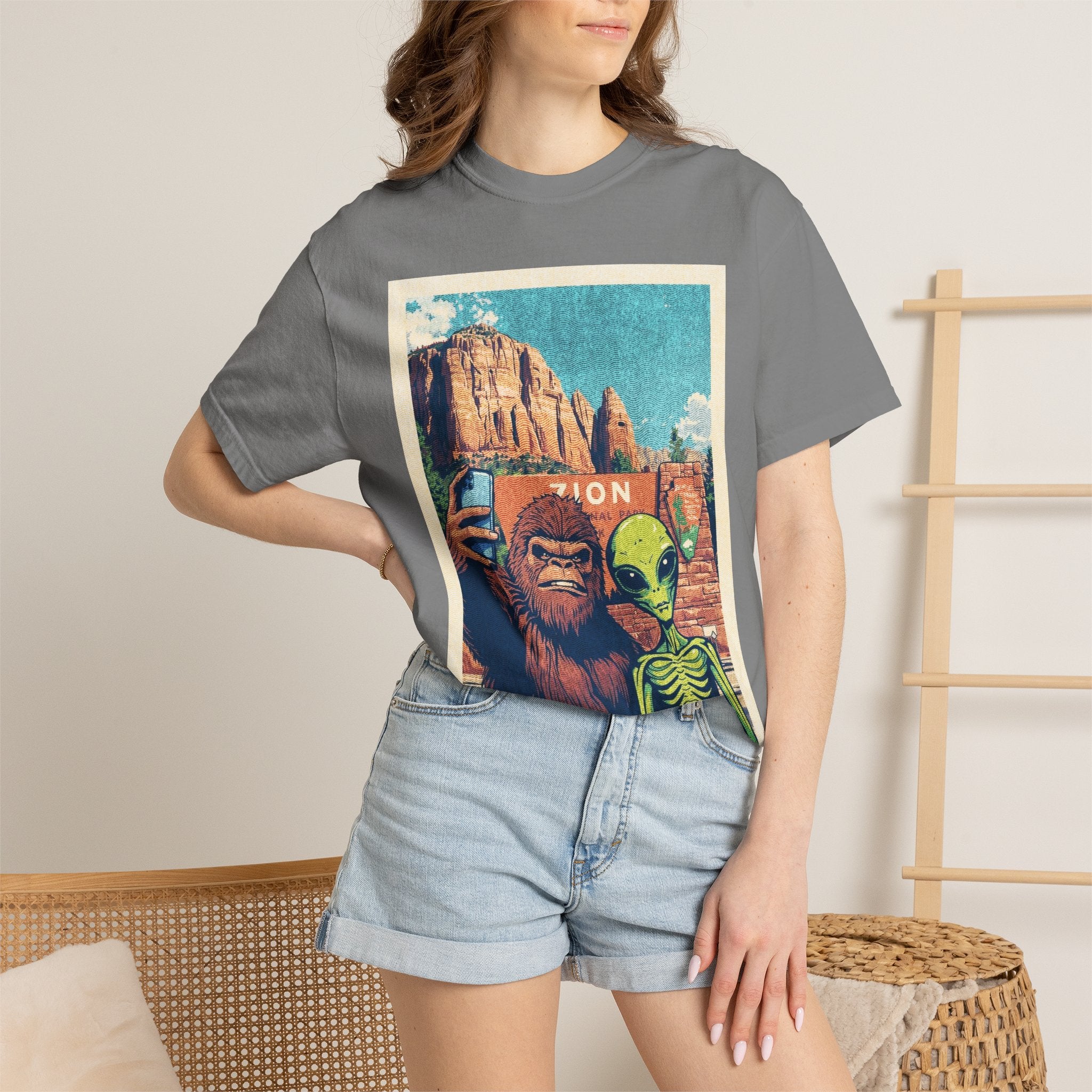 Alien & Bigfoot Zion National Park T-Shirt — National Park Adventure Tee