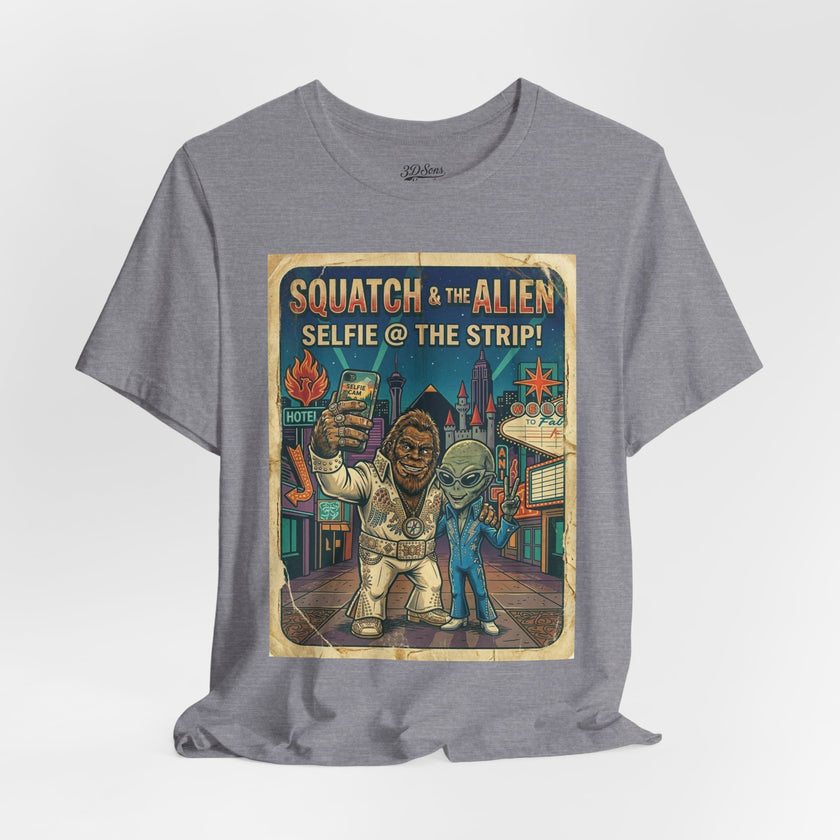 Squatch & The Alien Selfie Viva Las Vegas, Bigfoot Alien Poster Shirt