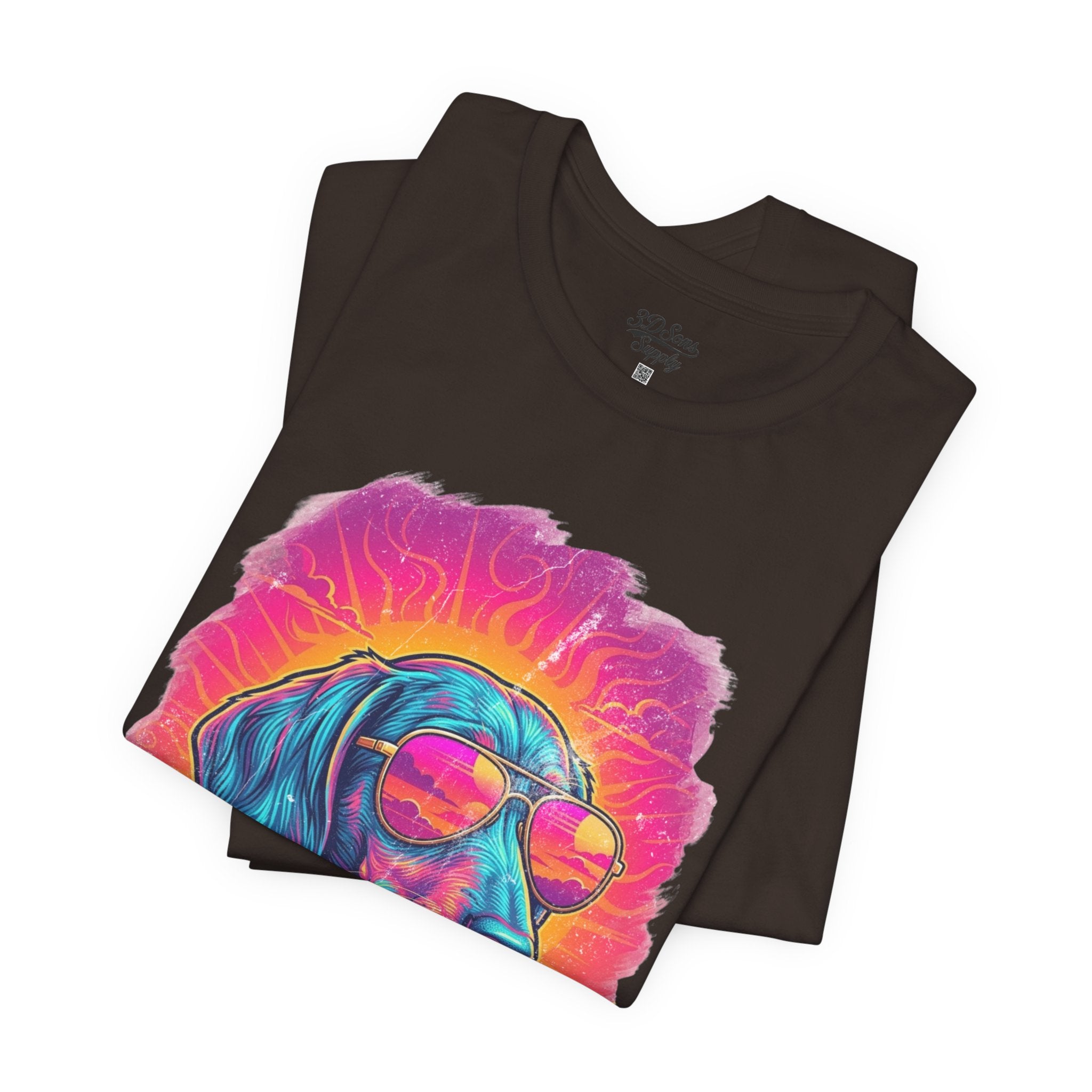Dachshund Vice City Retro Tee 90's style