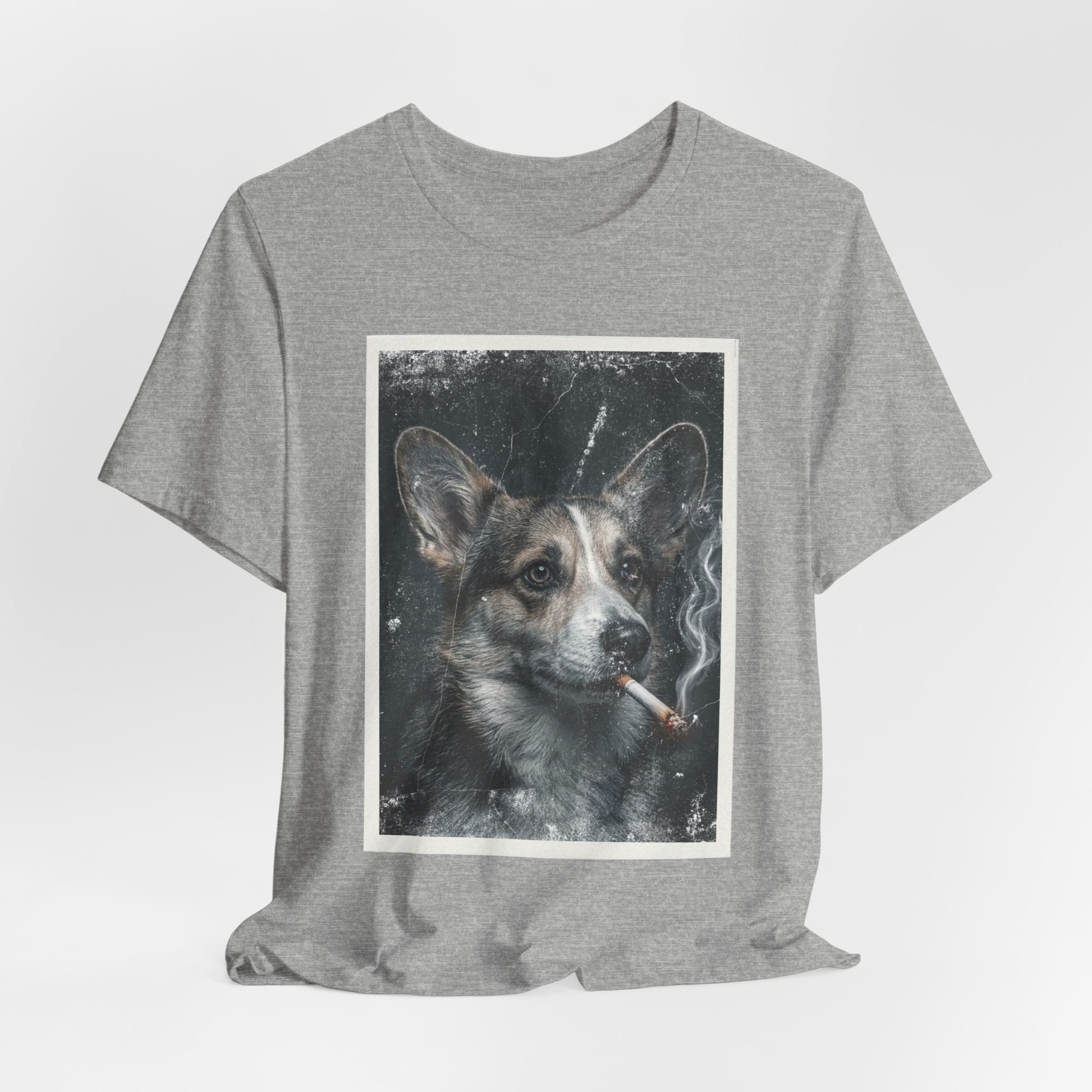Smoking Corgi Graphic Tee – Retro Dog Portrait T-Shirt