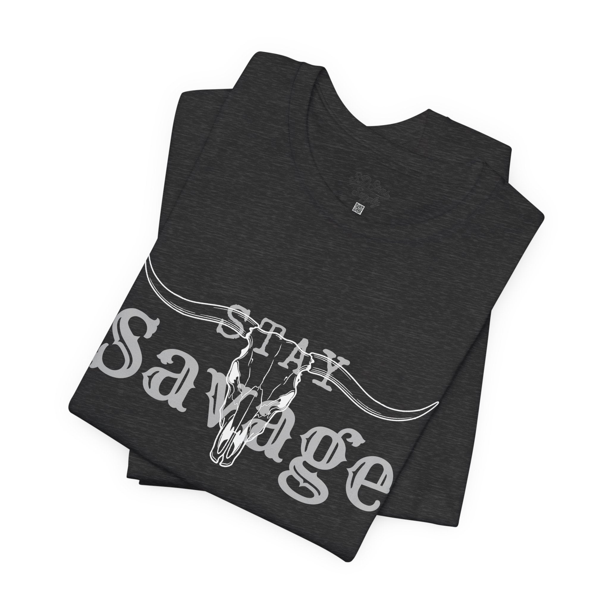 Stay Savage Longhorn Tee - Vintage Texas Skull T-Shirt