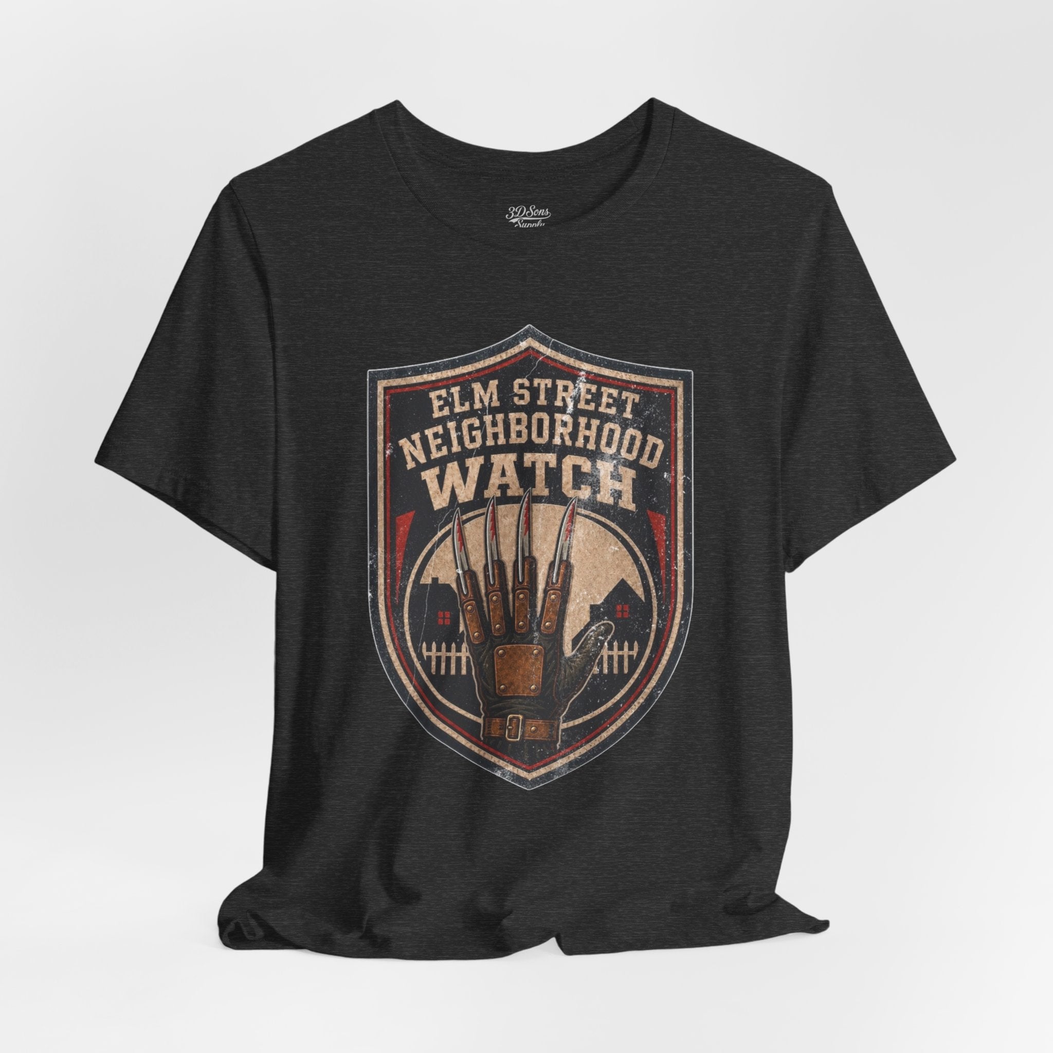 Elm Street Neighborhood Watch Tee – Horror Movie Retro Graphic T-Shirt