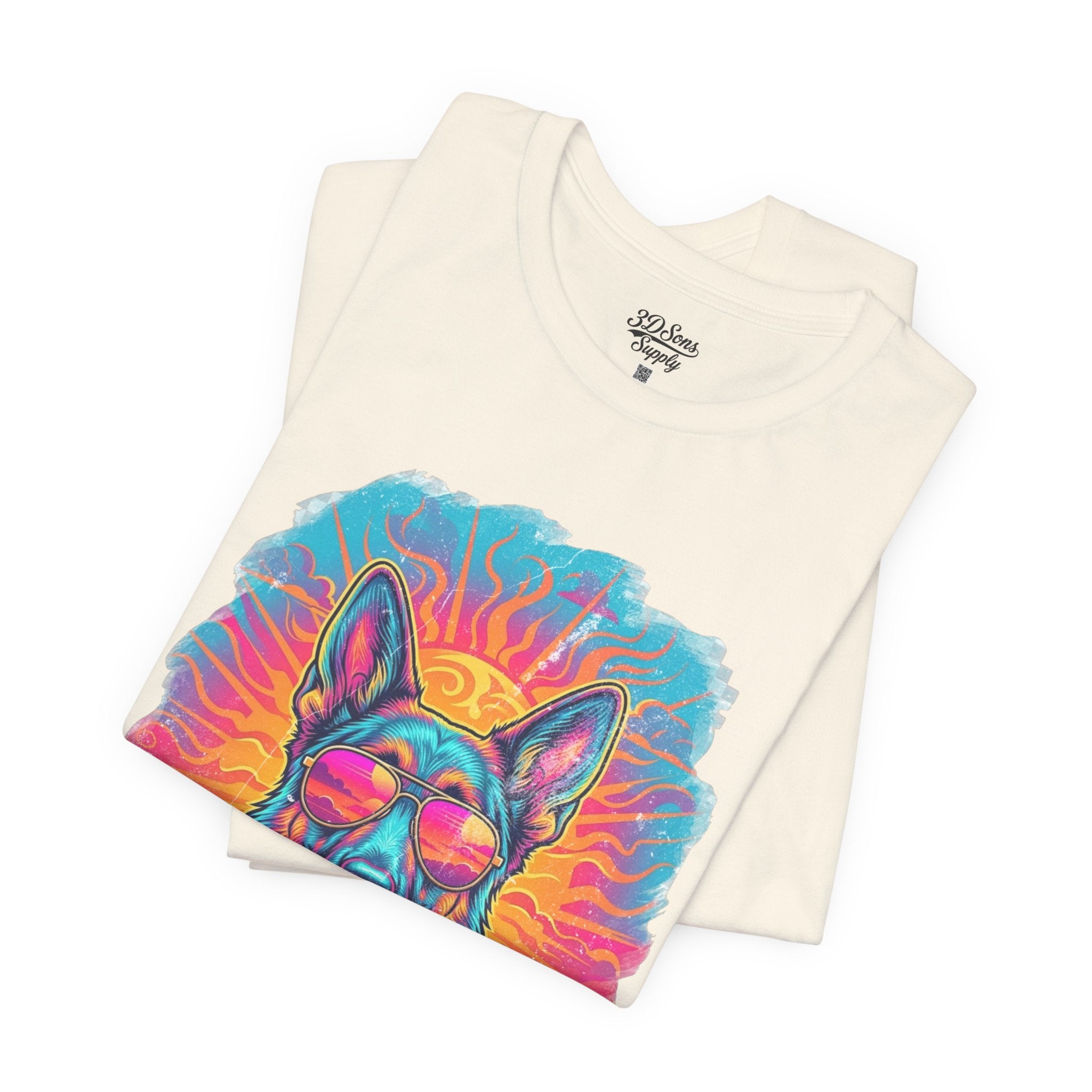 German Shepherd Retro 90s Vice City Tee