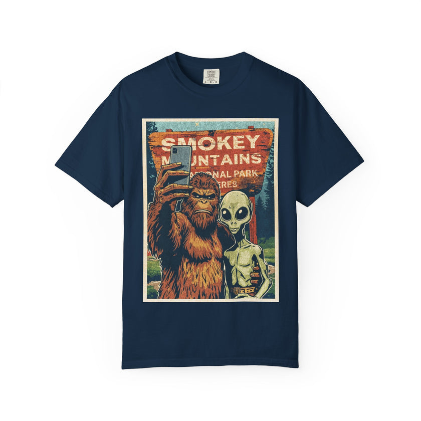 Smoky Mountains Alien & Bigfoot T-shirt — National Park Adventure Tee