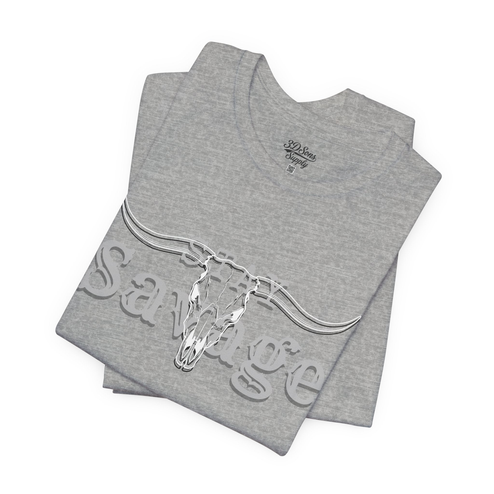Stay Savage Longhorn Tee - Vintage Texas Skull T-Shirt