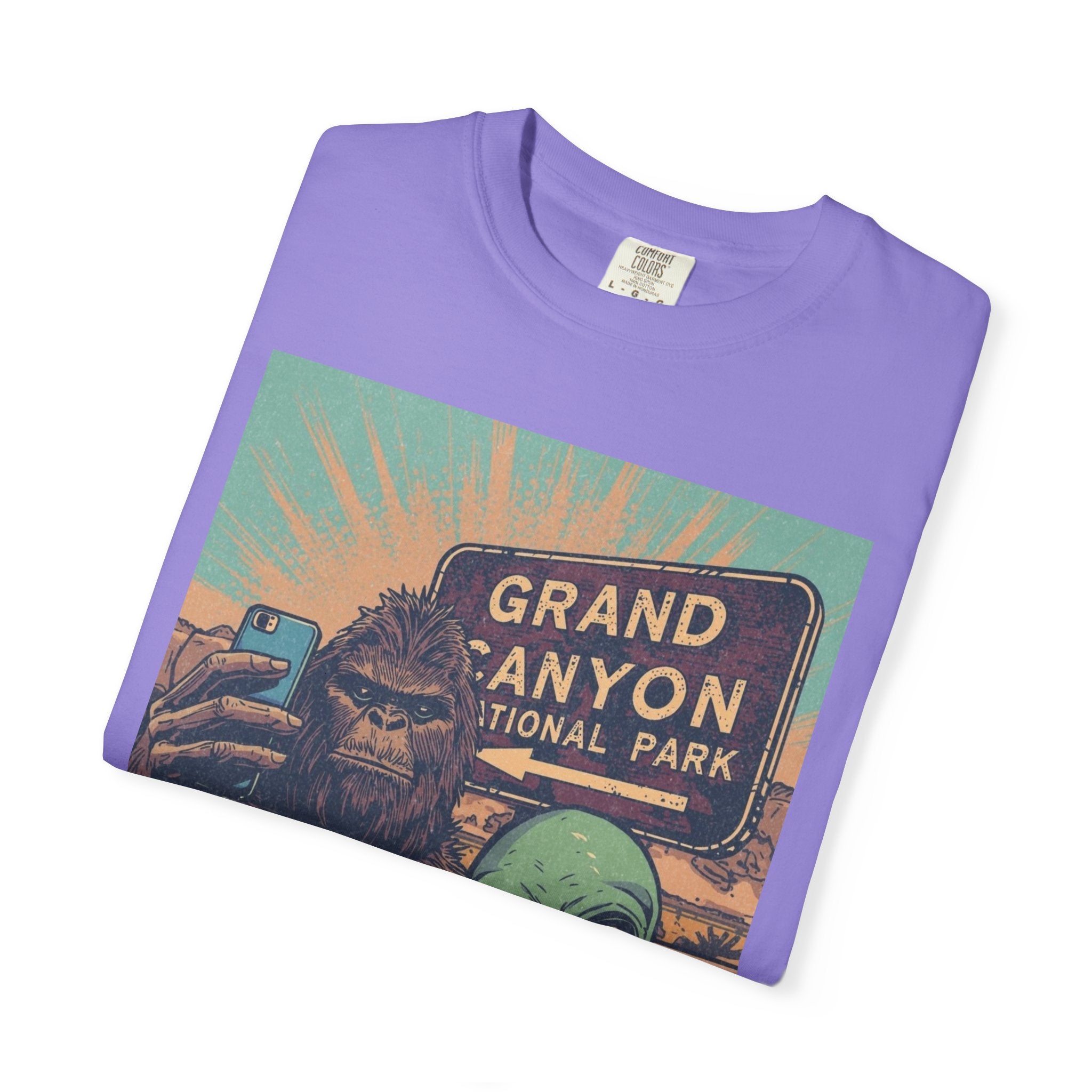 Bigfoot & Alien Grand Canyon T-Shirt — Funny National Park Tee
