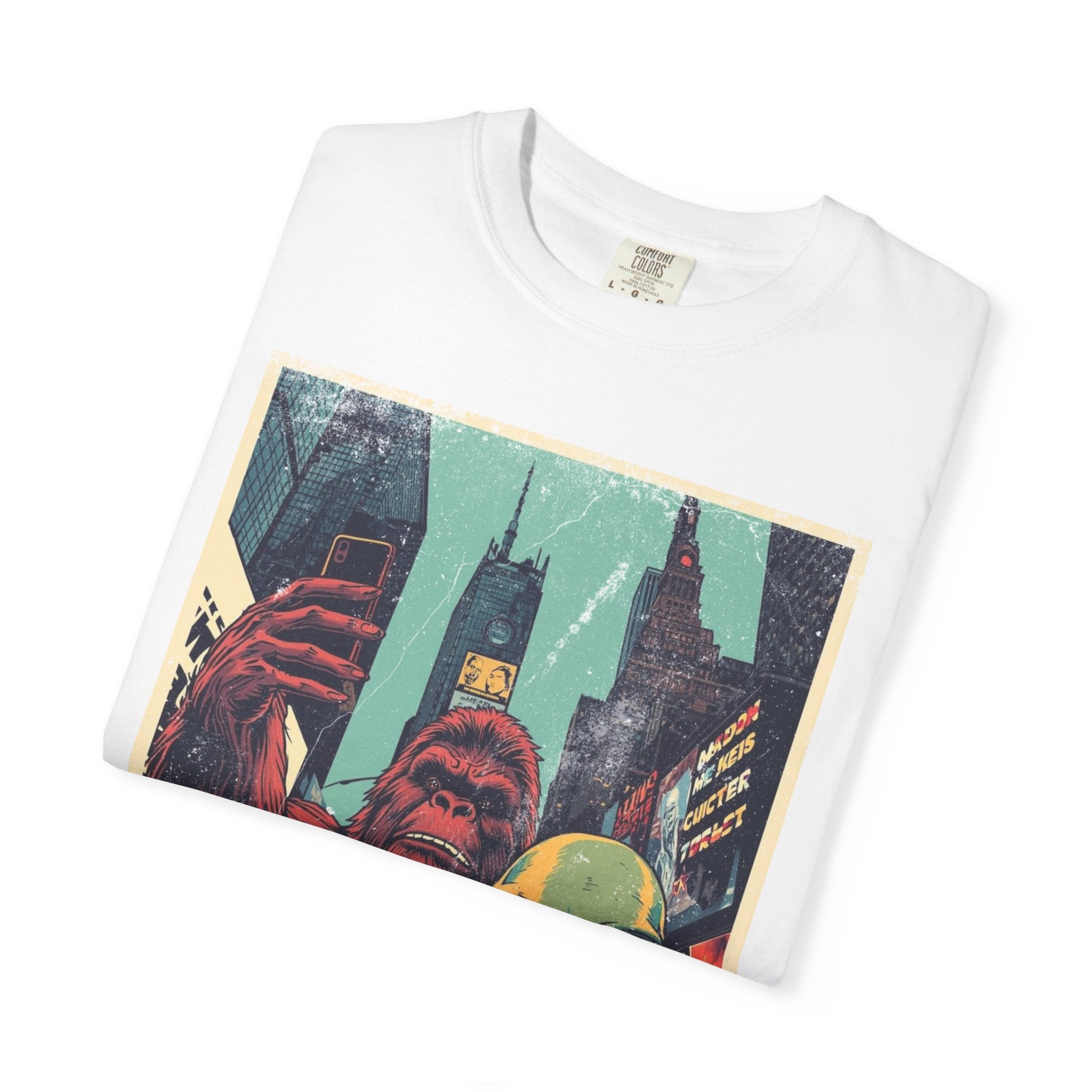 Alien & Bigfoot New York Times Square T-Shirt — Funny Urban Cryptid Tee