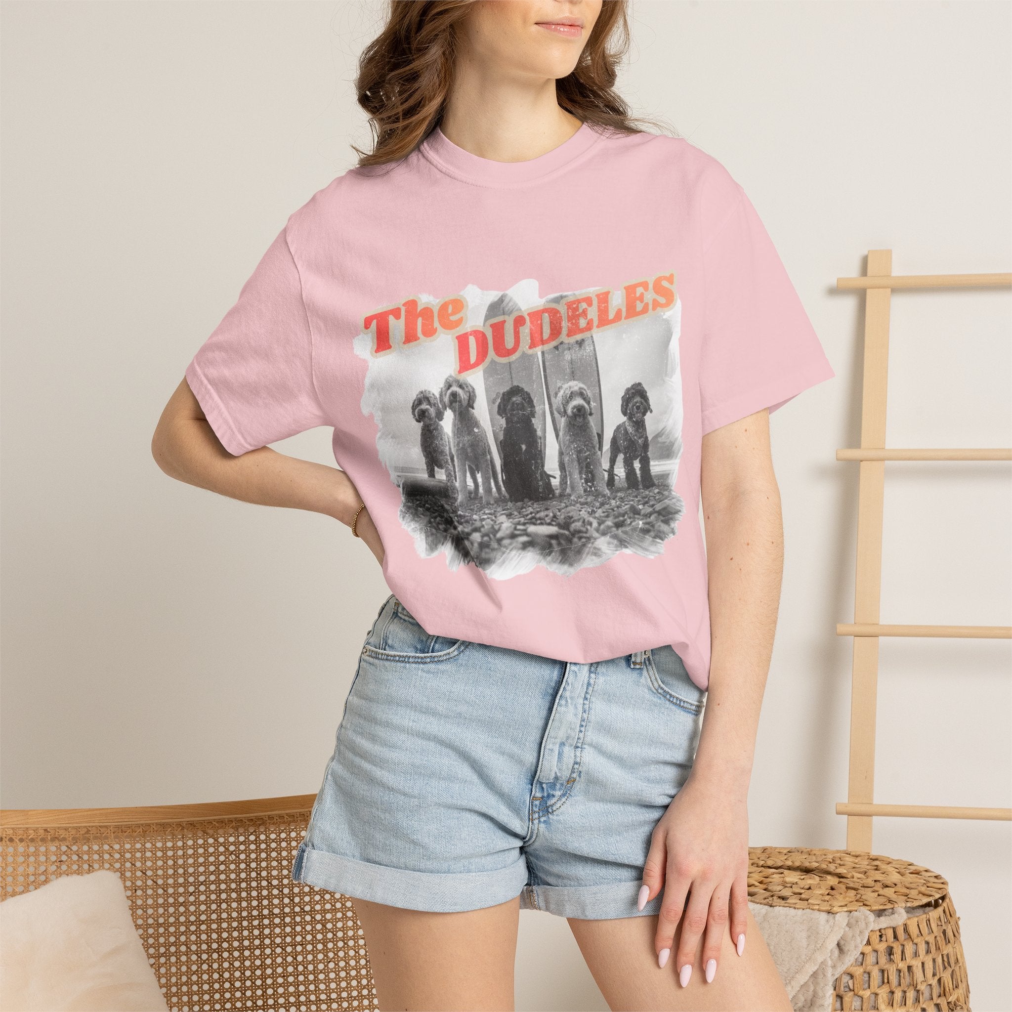The Dudeles Dog Surfer T-Shirt | Doodle Breed Surfing Design